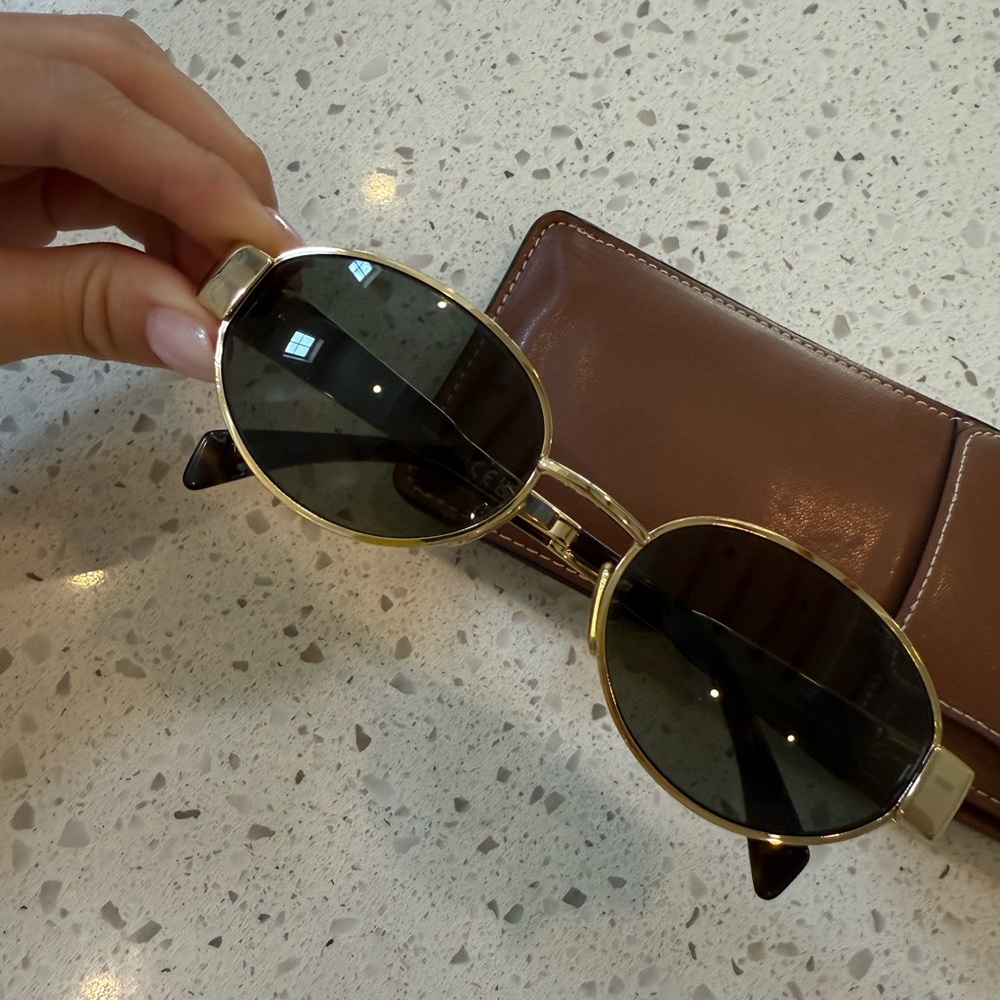 Celine Gold and Black Sunglasses